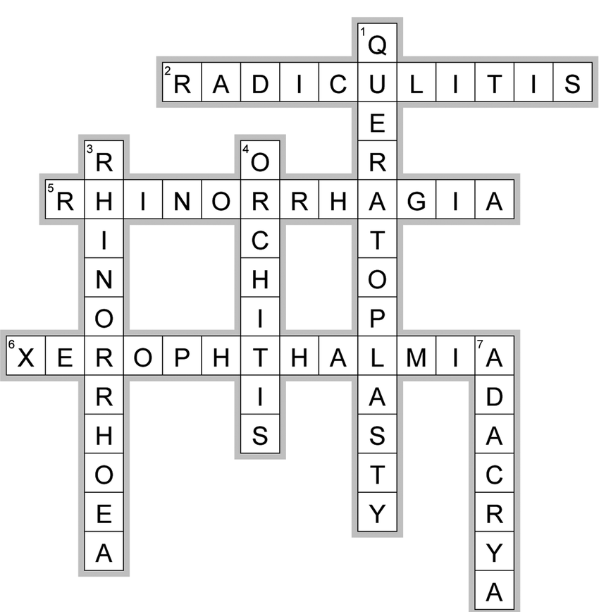 Crosswords puzzle